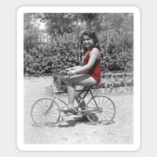 Girl on bicycle Sticker